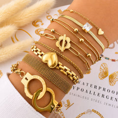 Schakelarmband – 18K Goldplated – Model 87300 – foto 4