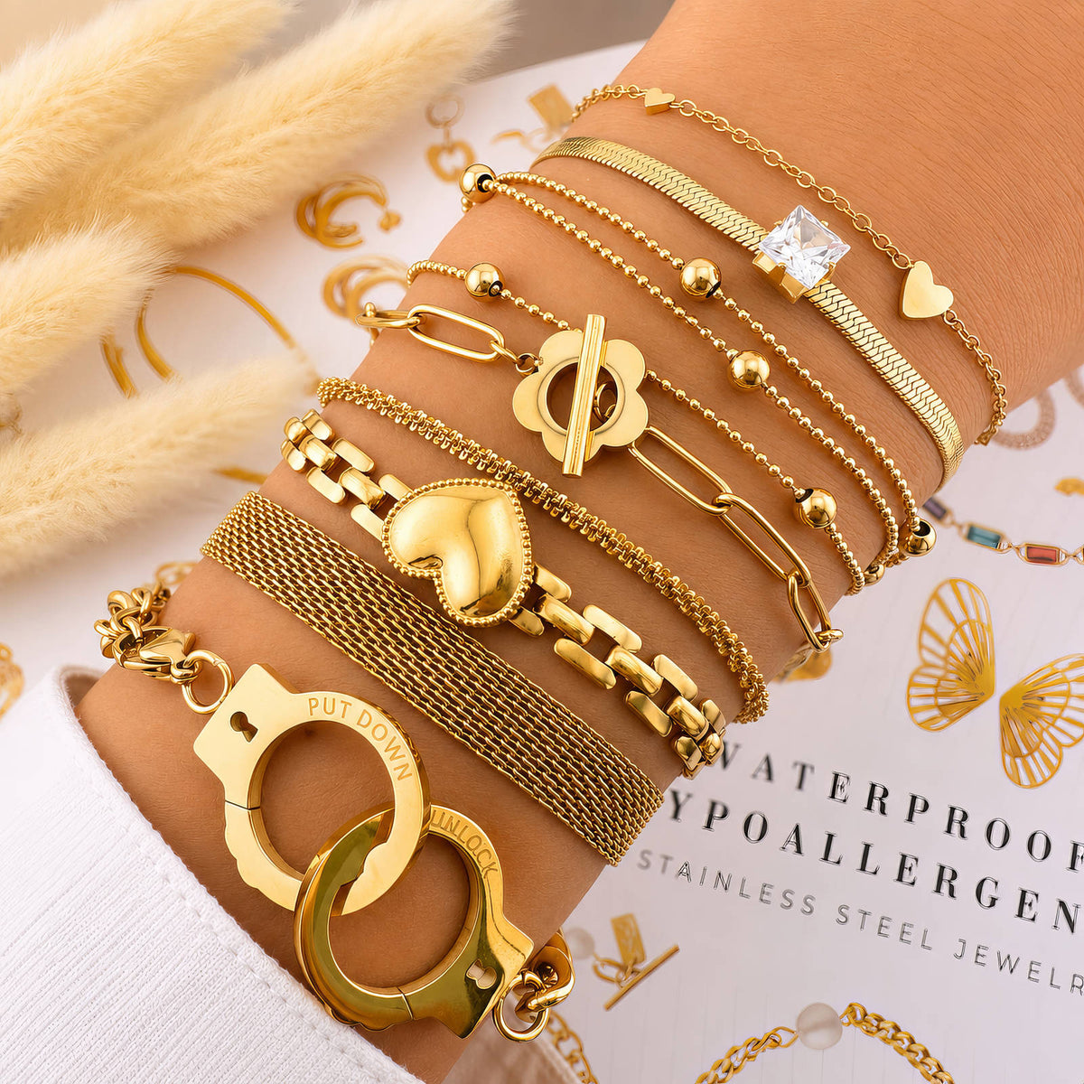 Schakelarmband – 18K Goldplated – Model 87300 – foto 4