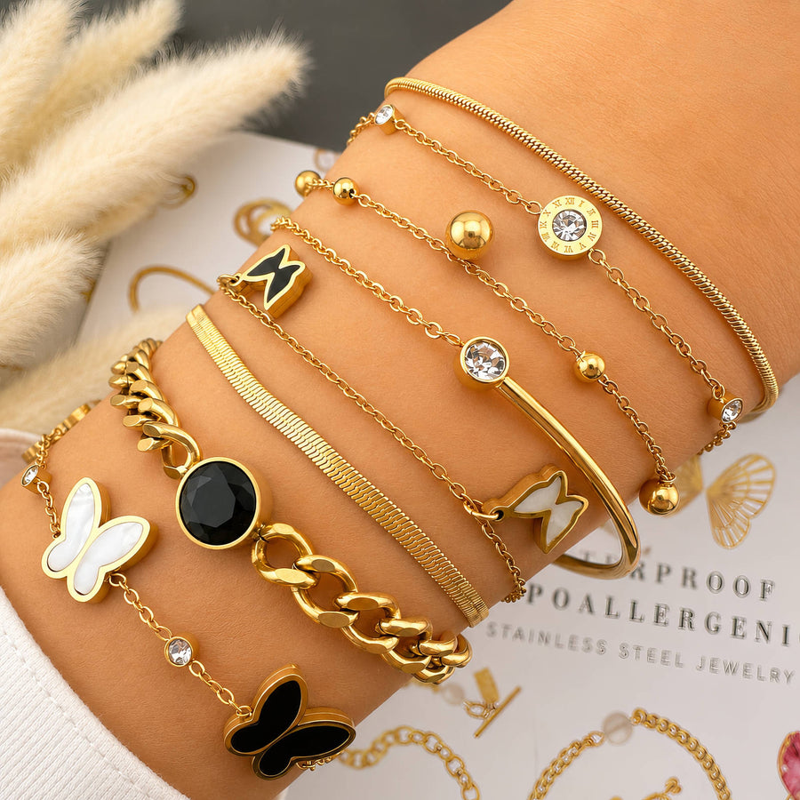 Zirkonia Fijne Schakelarmband – 18K Goldplated – Model 87298 – foto 2