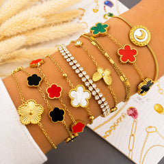 Bloemen Fijne Schakelarmband – 18K Goldplated – Model 87715 – foto 2