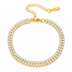 Tennis Zirkonia Schakelarmband – 18K Goldplated