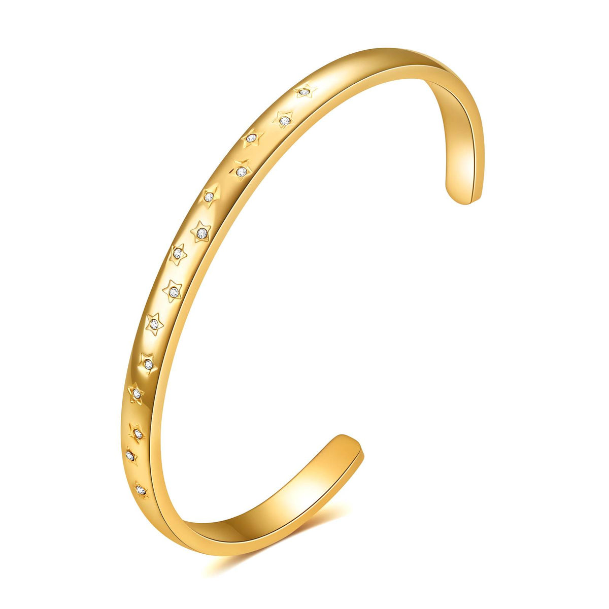 Sterrenbeeld Zirkonia Bangle Armband – 18K Goldplated