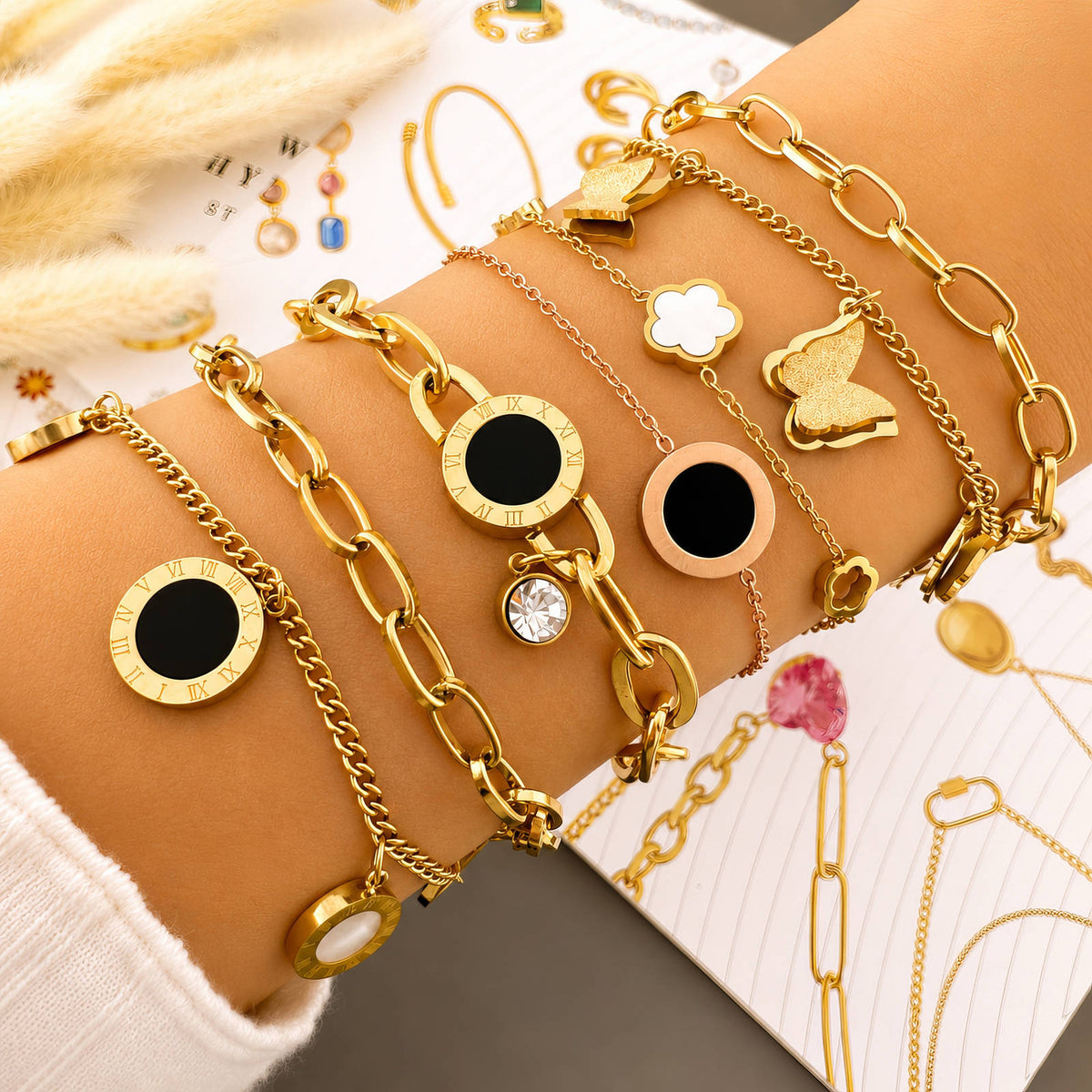 Zirkonia Schakelarmband – 18K Goldplated – Model 87763 – foto 2