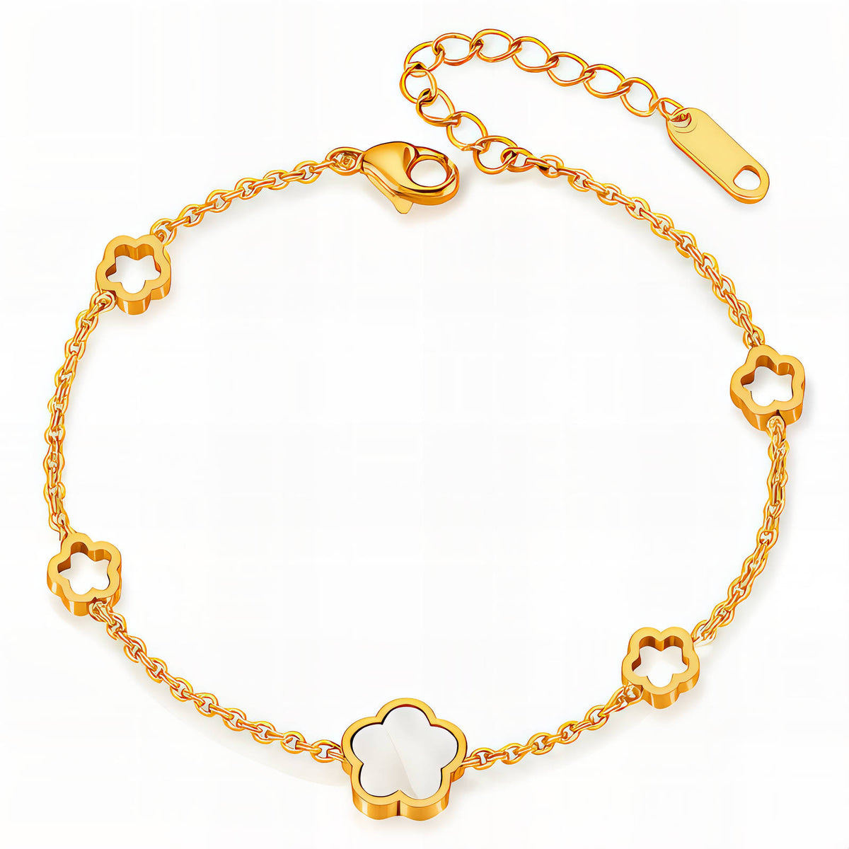 Bloemen Fijne Schakelarmband – 18K Goldplated – Model 87880