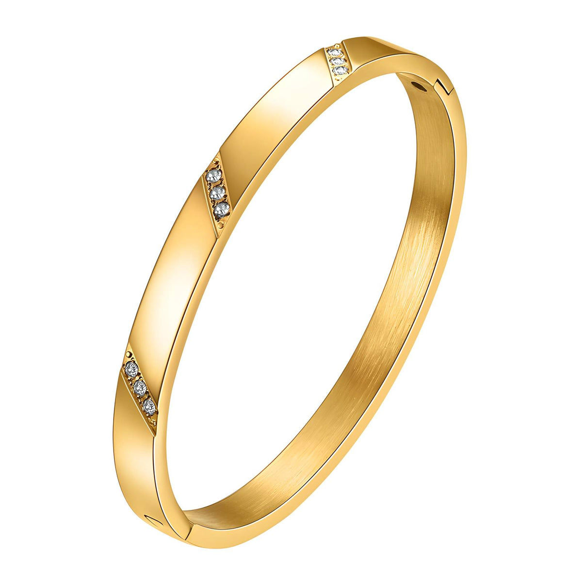 Zirkonia Bangle Armband – 18K Goldplated – Model 88155