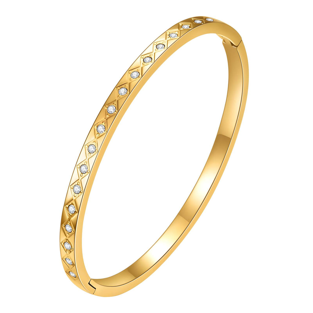 Zirkonia Bangle Armband – 18K Goldplated – Model 88164