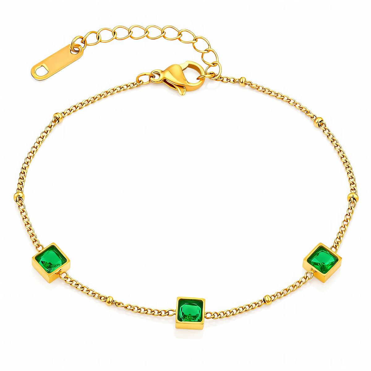 Zirkonia Fijne Schakelarmband – 18K Goldplated – Model 90241